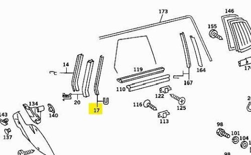Rear side glass seal 4