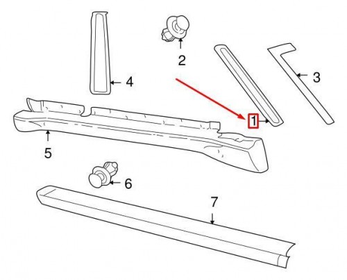 WINDSHIELD LEFT A-PILLAR MOLDING 2